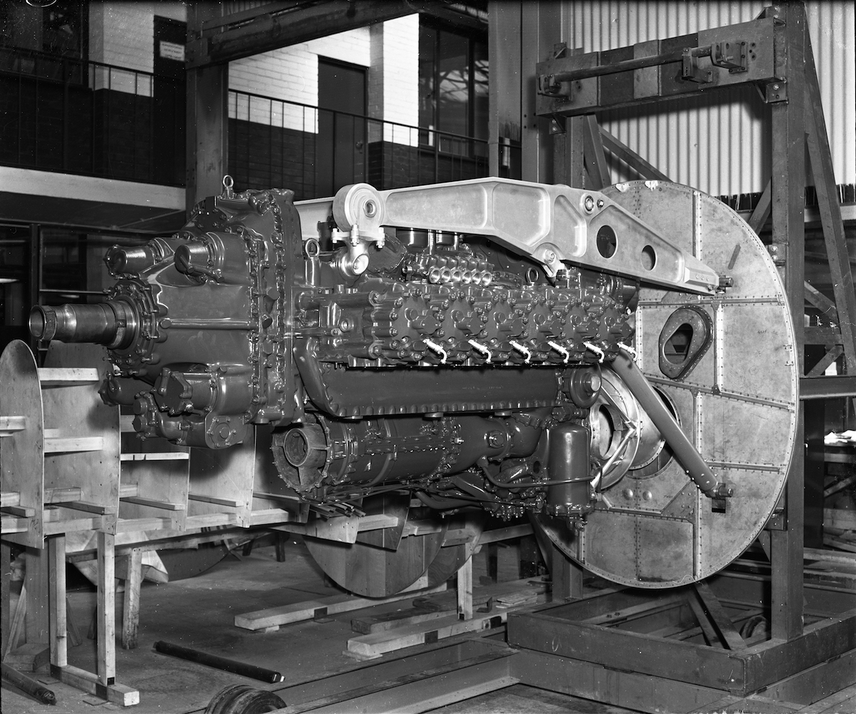 Napier Nomad II engine at Luton. Image 10185 May 1953
